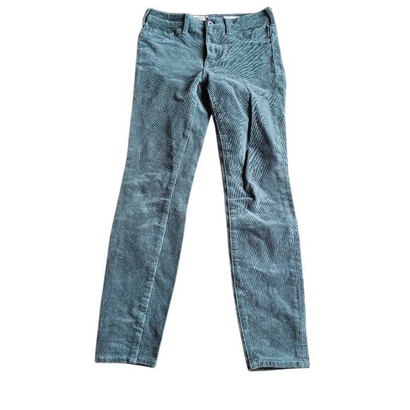 Pilcro by Anthropologie womens Sz 25 green corduroy high rise skinny pants - Picture 1 of 8